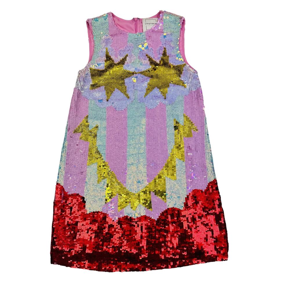Top Shop Louise Gray Flash Face Sequin Mini Dress Vogue Women's Size 2 - Picture 3 of 11
